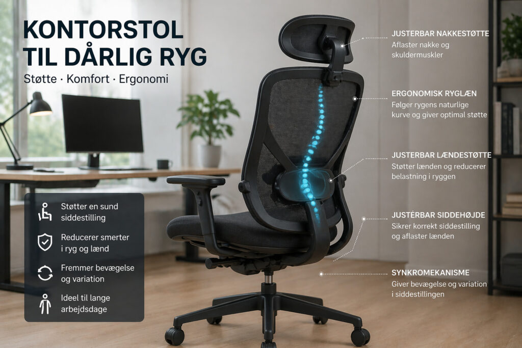 Kontorstol til dårlig ryg - Hvilken skal du vælge?