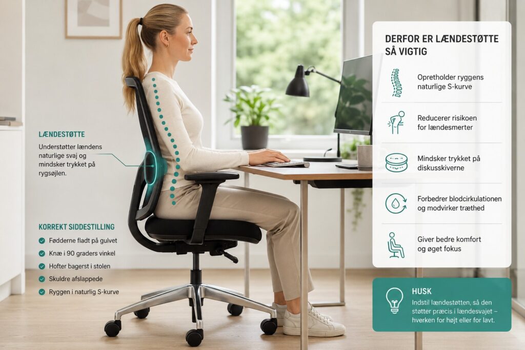 Kontorstol lændestøtte - Ergonomiske stole til din ryg
