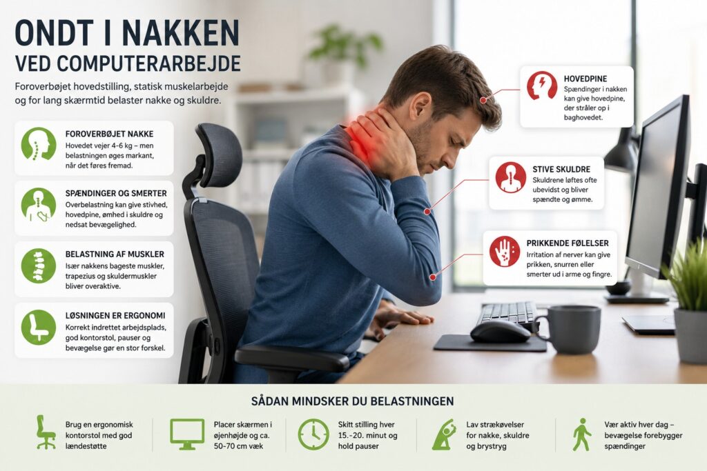 Ondt i nakken ved computerarbejde - Hvorfor sker det
